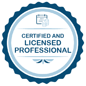 certified and licensed professional badge