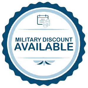 military discount available badge