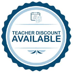 teacher discount available badge